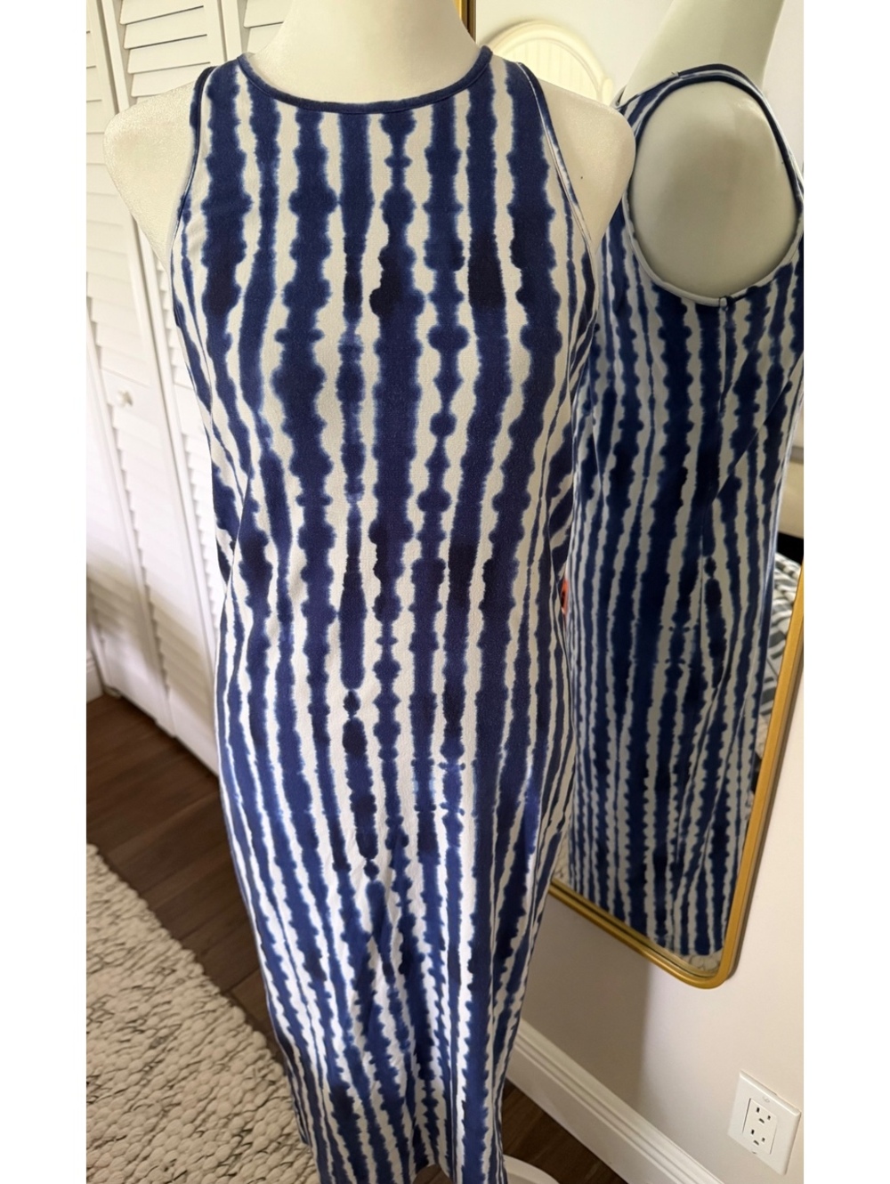 ATHLETA Tie-Dyed fitted maxi tank dress SZ Med